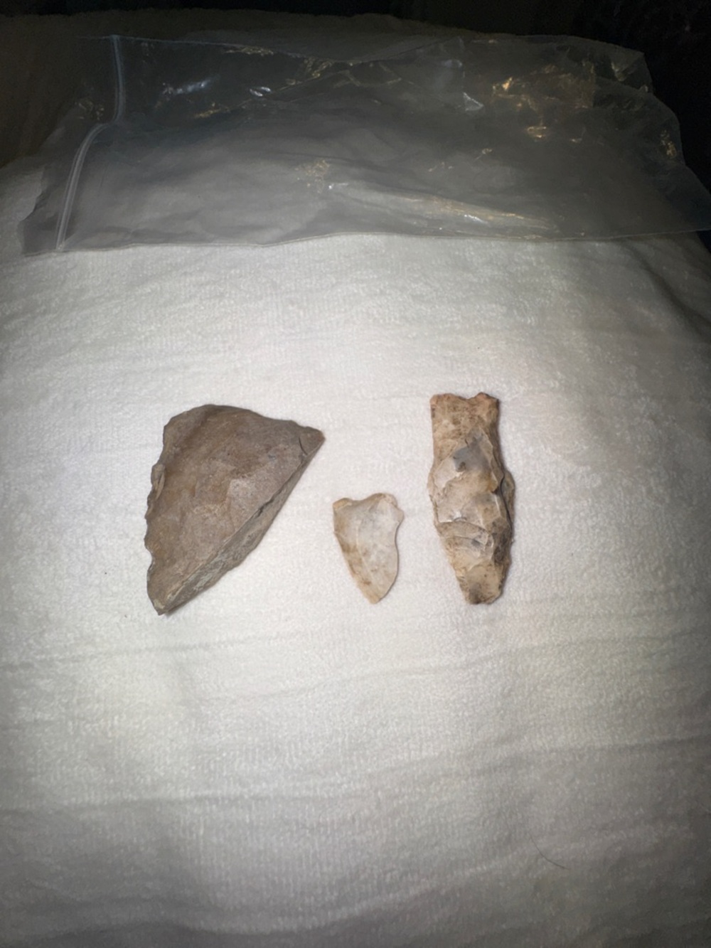 Handcrafted Flint/Chert Arrowhead and Tool Trio - Natural Tan/Brown